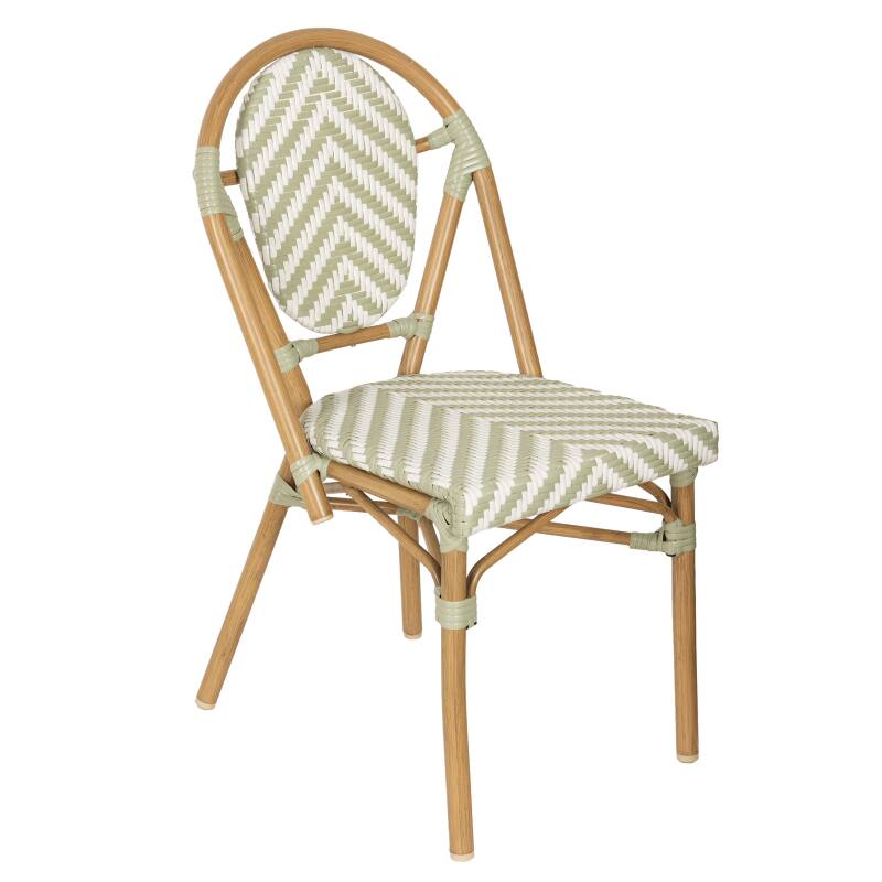 Gartenstuhl im Pariser Bistro-Stil aus Aluminium und synthetischem Rattan