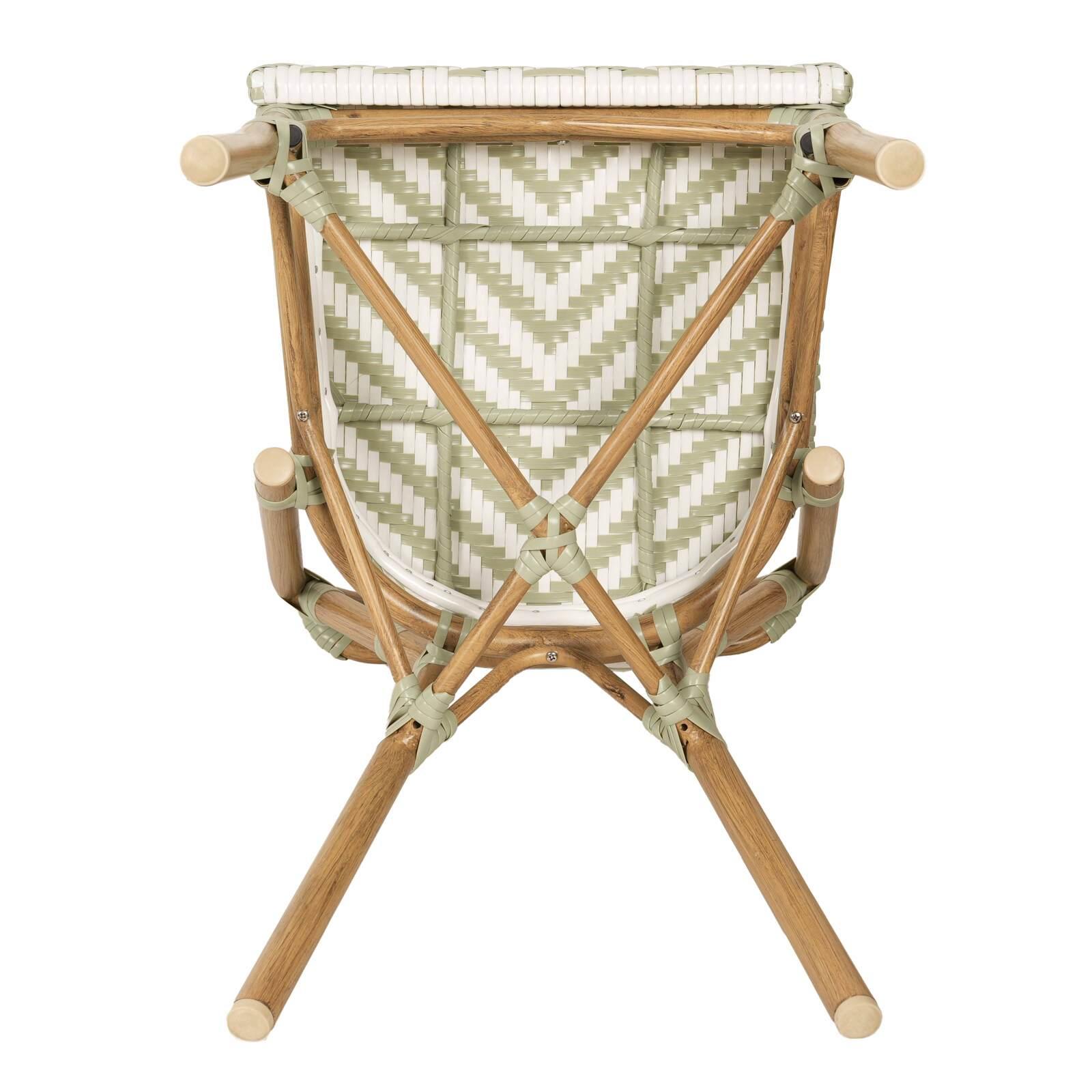 Gartenstuhl im Pariser Bistro-Stil aus Aluminium und synthetischem Rattan