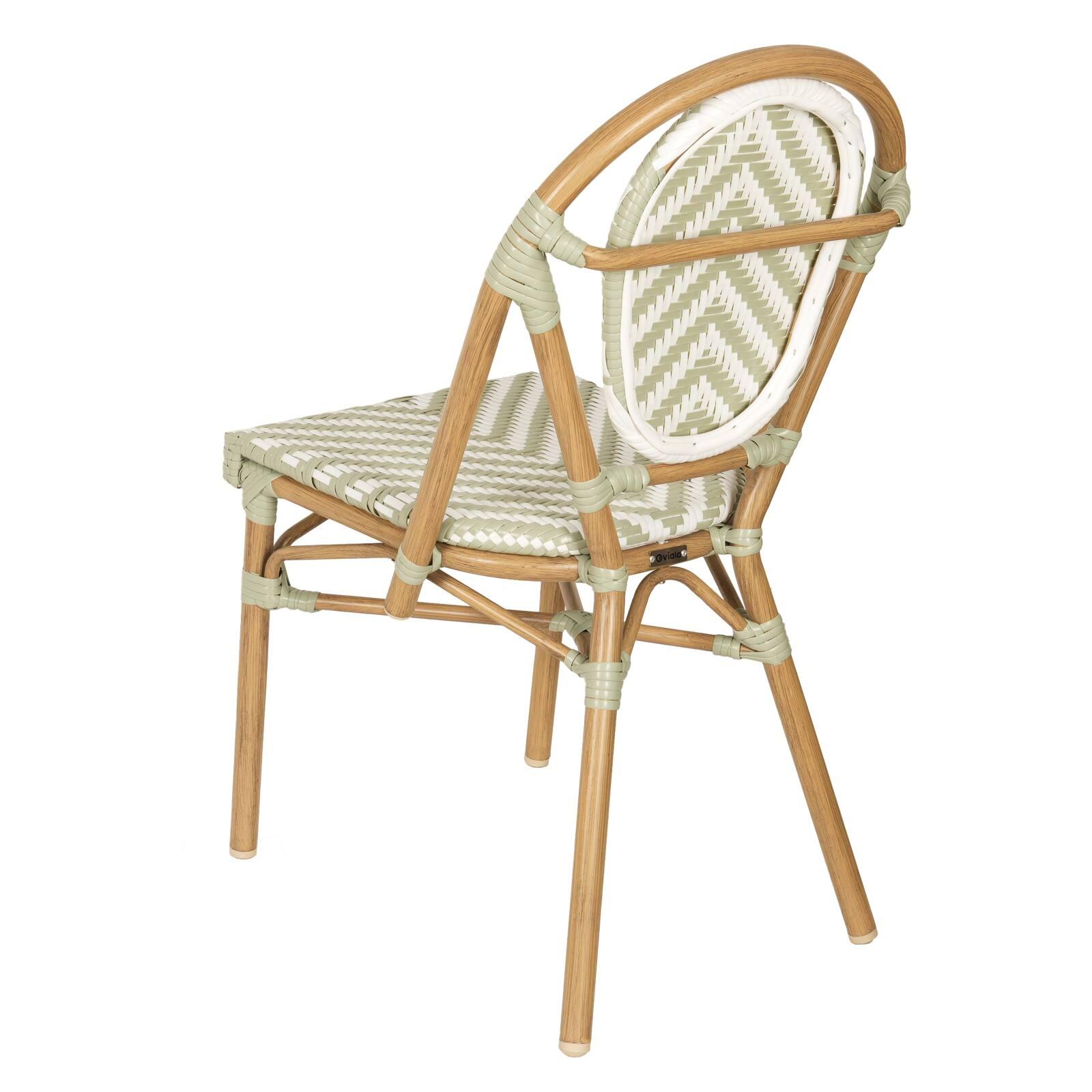 Gartenstuhl im Pariser Bistro-Stil aus Aluminium und synthetischem Rattan