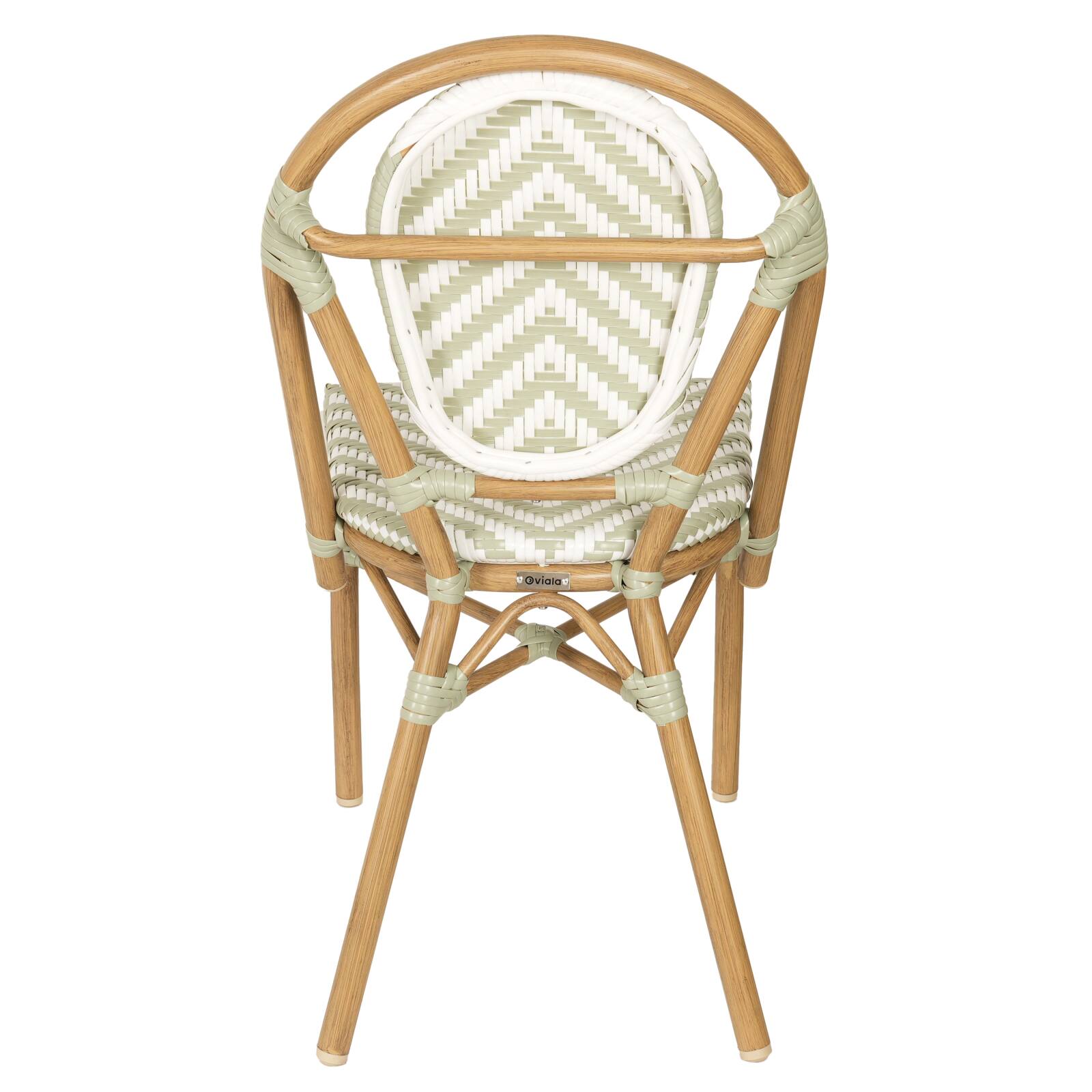 Gartenstuhl im Pariser Bistro-Stil aus Aluminium und synthetischem Rattan