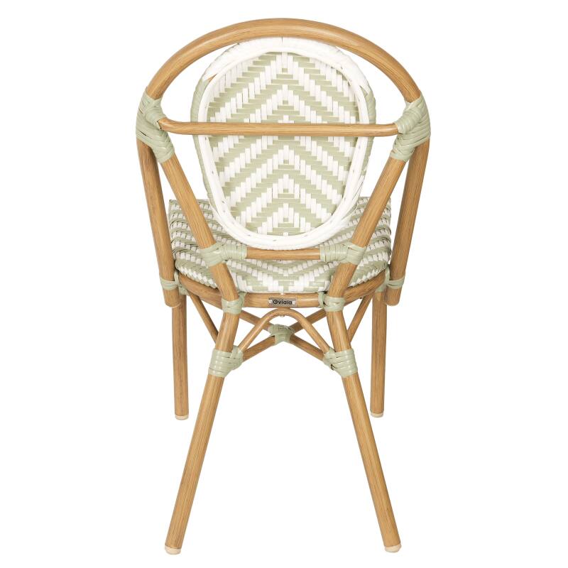Gartenstuhl im Pariser Bistro-Stil aus Aluminium und synthetischem Rattan (4/6)