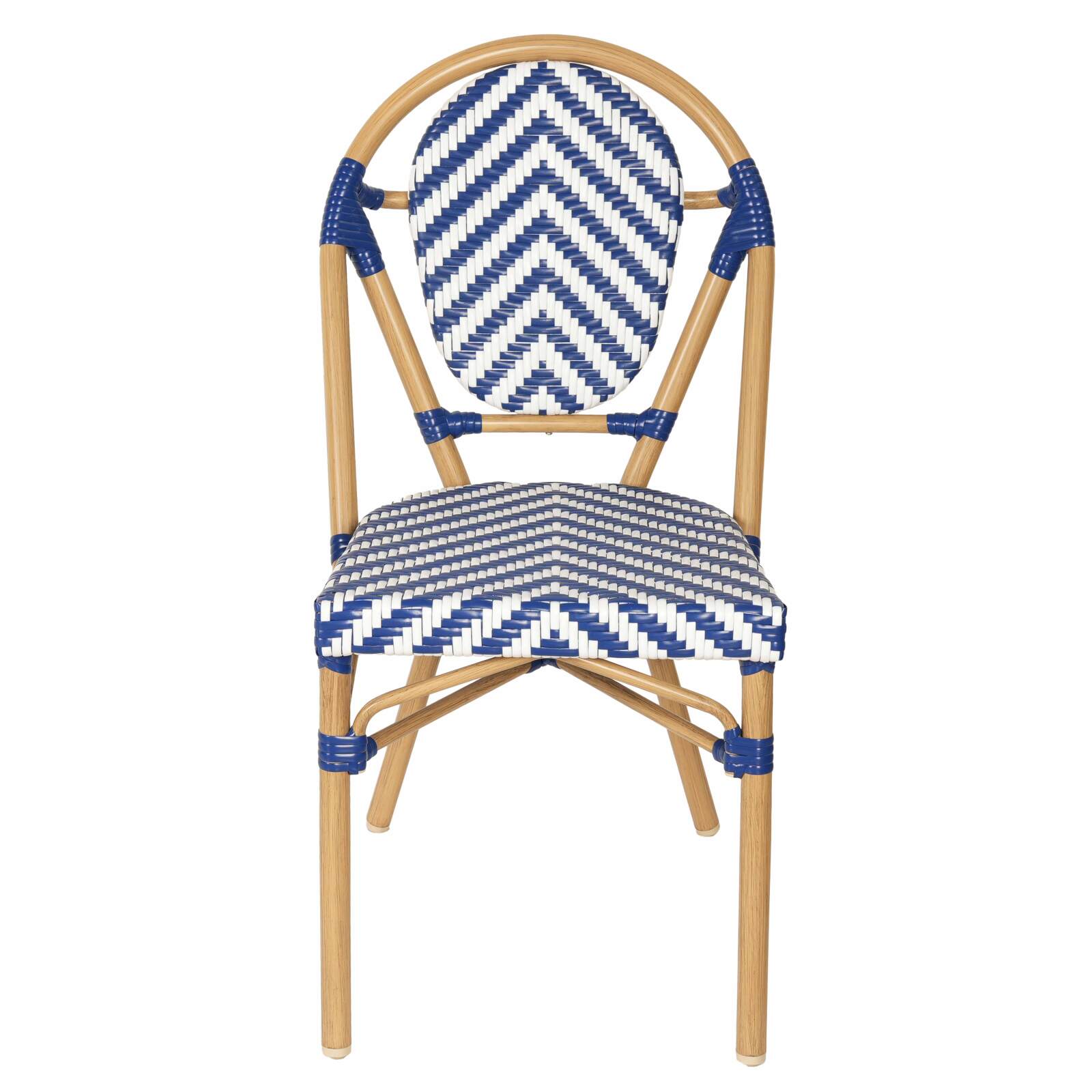 Gartenstuhl im Pariser Bistro-Stil aus Aluminium und synthetischem Rattan Gartenstuhl im Pariser Bistro-Stil aus Aluminium und synthetischem Rattan