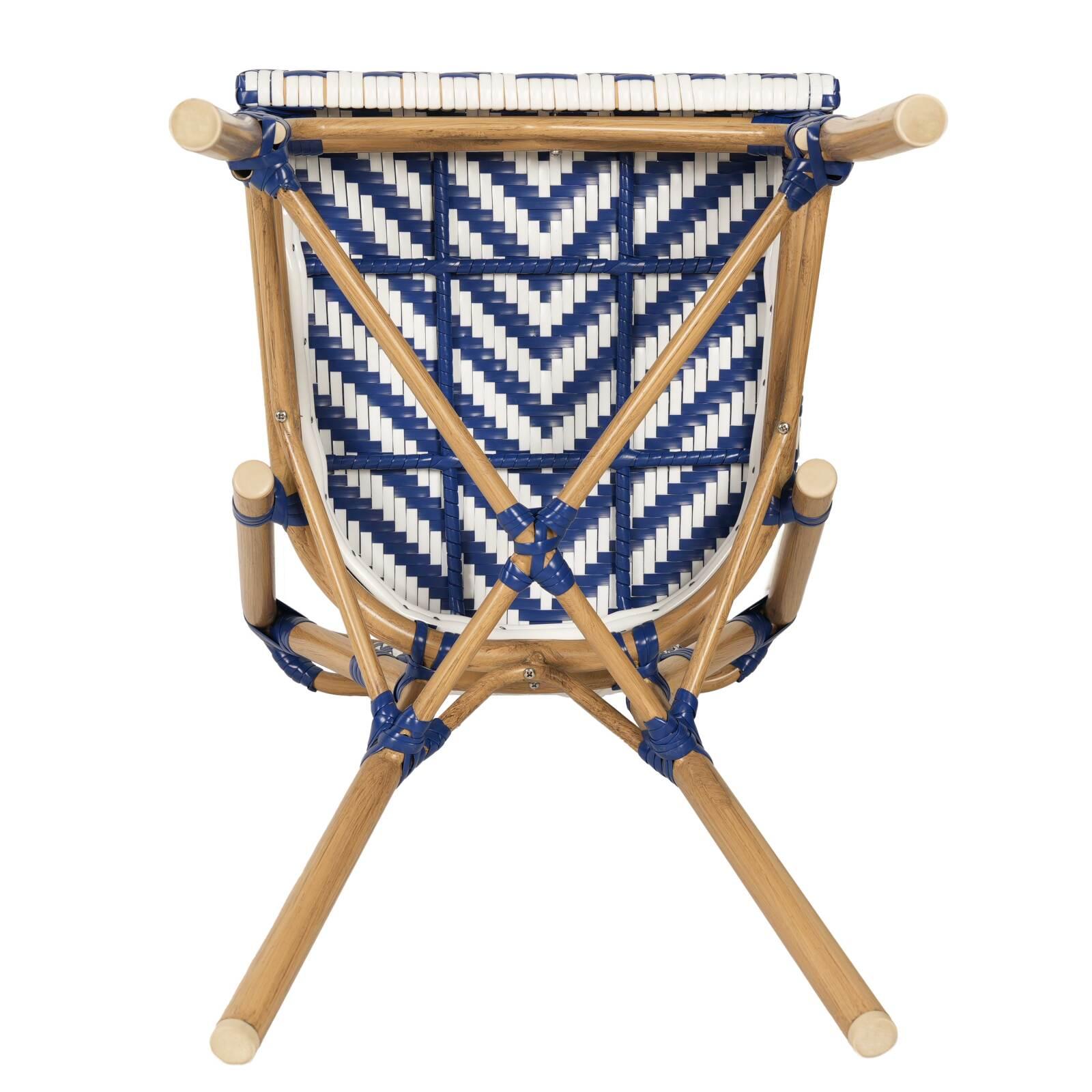 Gartenstuhl im Pariser Bistro-Stil aus Aluminium und synthetischem Rattan Gartenstuhl im Pariser Bistro-Stil aus Aluminium und synthetischem Rattan