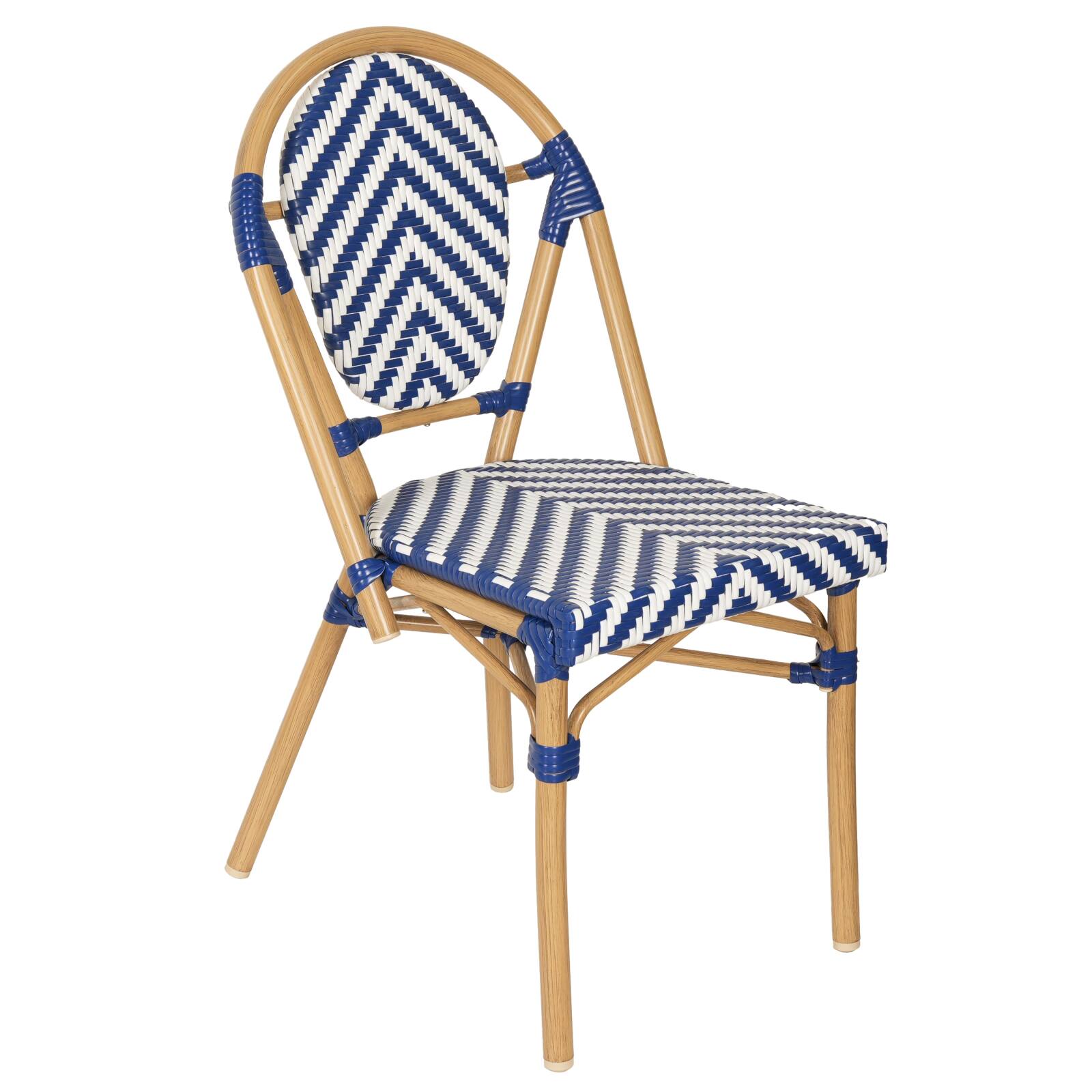 Gartenstuhl im Pariser Bistro-Stil aus Aluminium und synthetischem Rattan Gartenstuhl im Pariser Bistro-Stil aus Aluminium und synthetischem Rattan