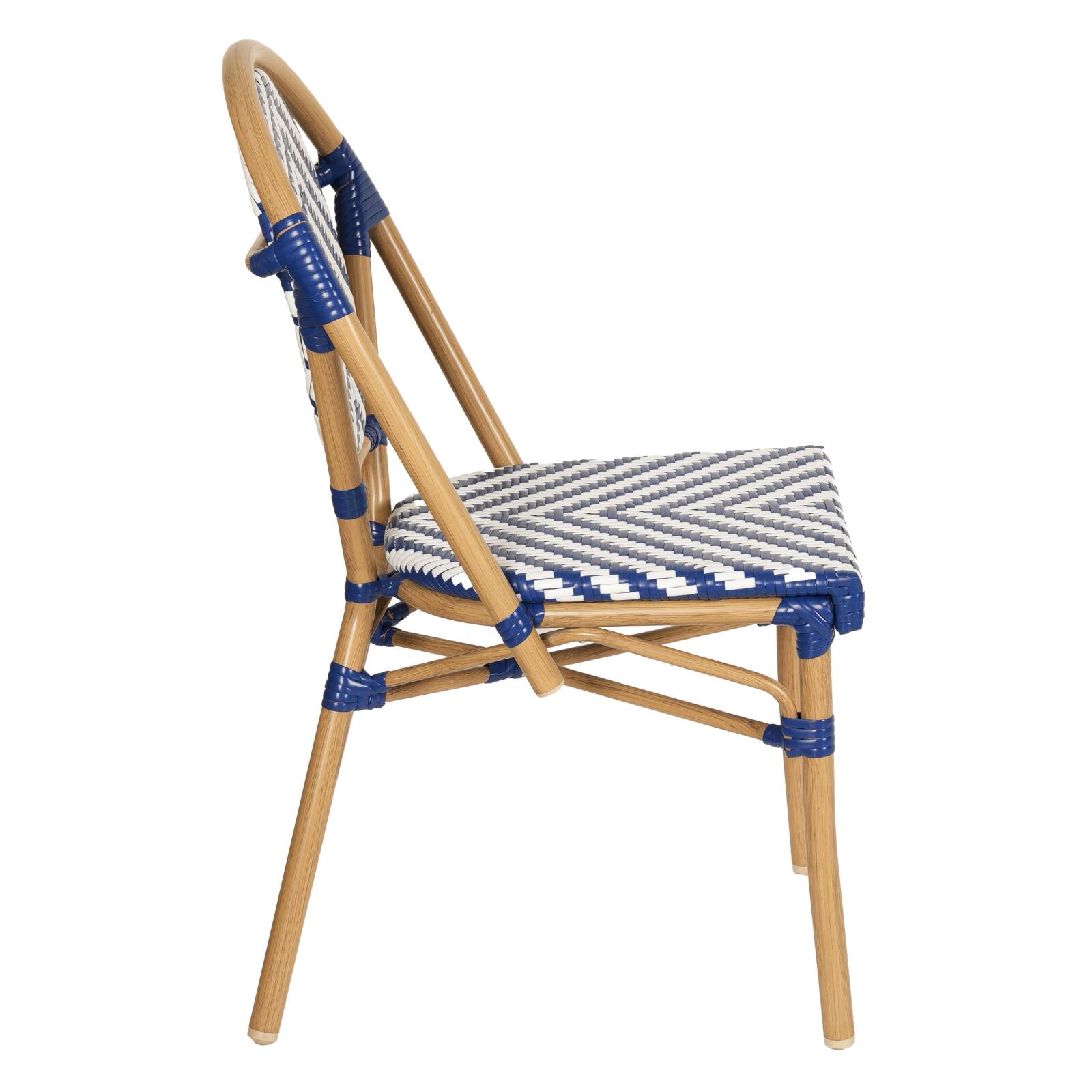 Gartenstuhl im Pariser Bistro-Stil aus Aluminium und synthetischem Rattan Gartenstuhl im Pariser Bistro-Stil aus Aluminium und synthetischem Rattan