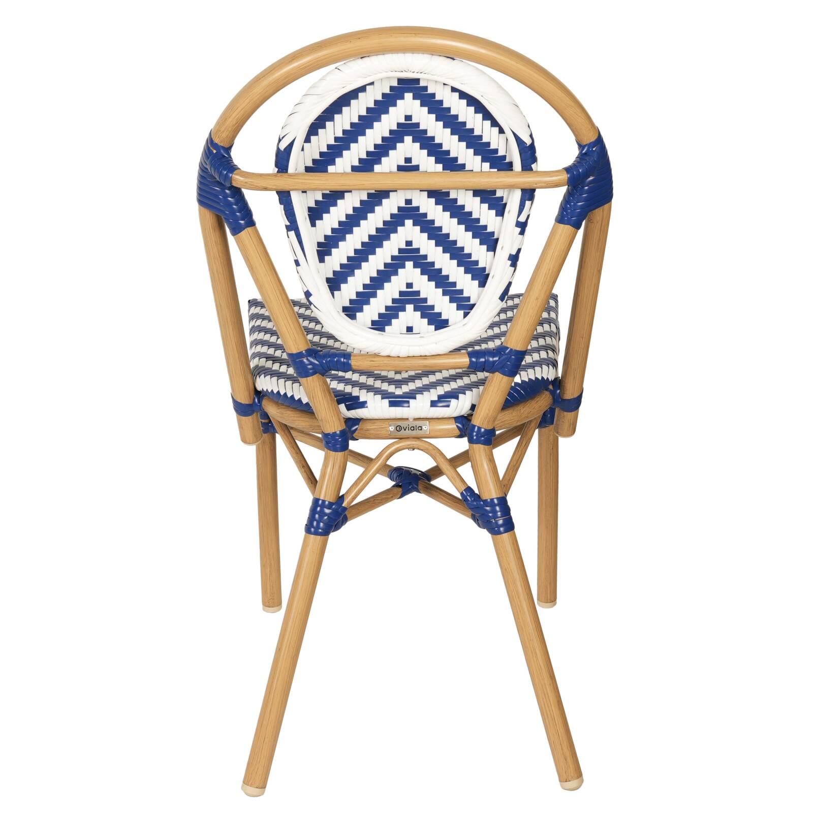 Gartenstuhl im Pariser Bistro-Stil aus Aluminium und synthetischem Rattan Gartenstuhl im Pariser Bistro-Stil aus Aluminium und synthetischem Rattan