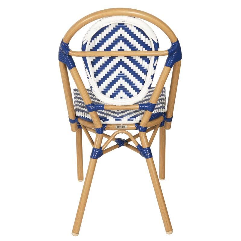 Gartenstuhl im Pariser Bistro-Stil aus Aluminium und synthetischem Rattan