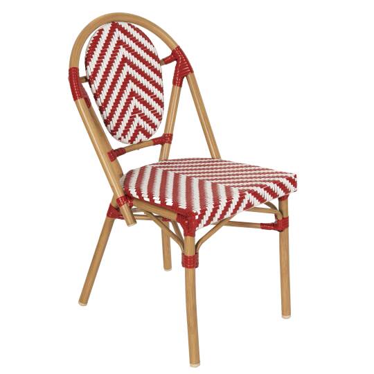 Gartenstuhl im Pariser Bistro-Stil aus Aluminium und synthetischem Rattan