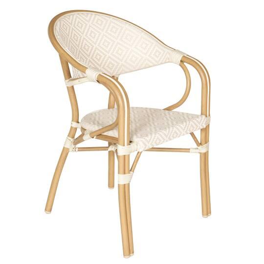 Gartenstuhl im Pariser Bistro-Stil aus Aluminium und synthetischem Rattan