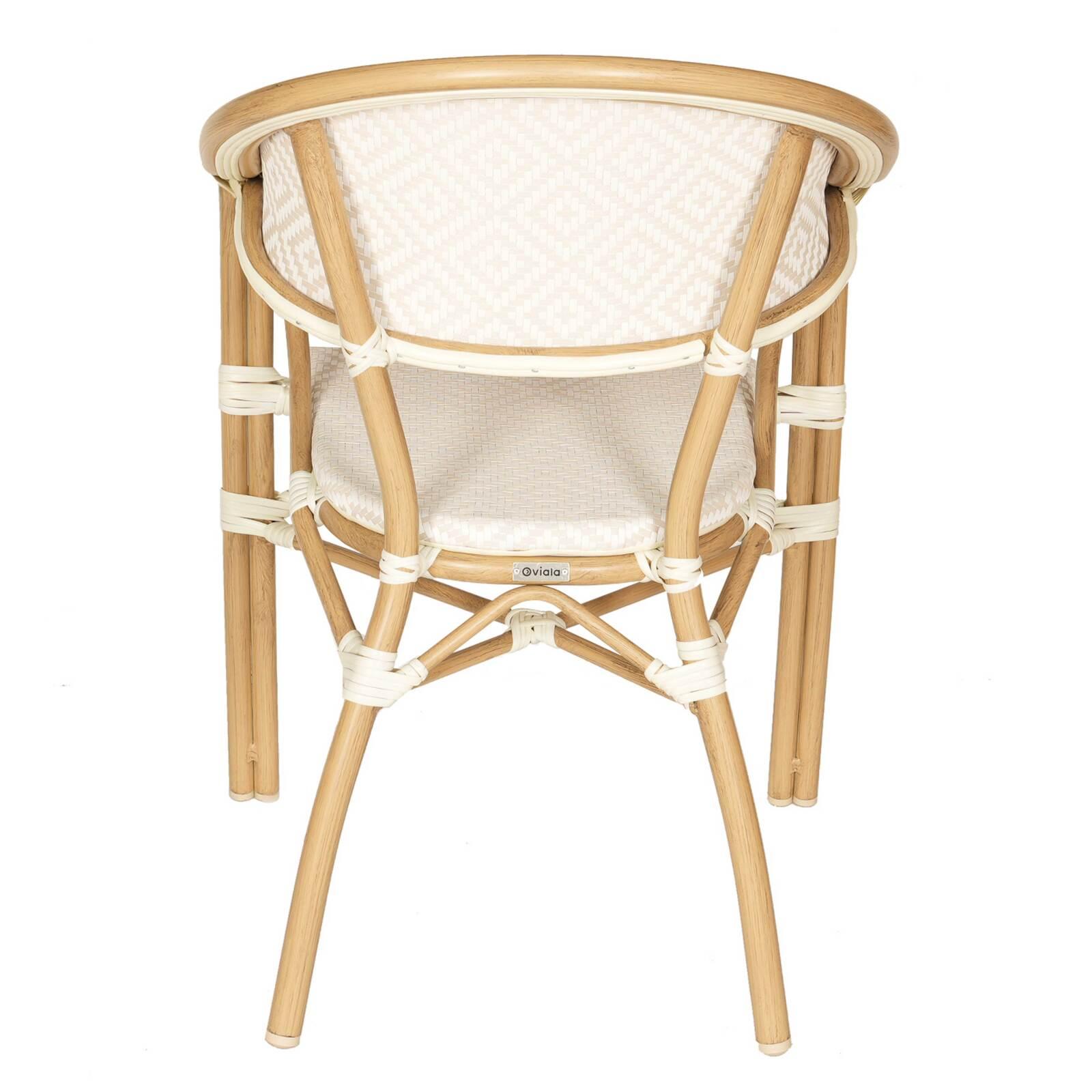 Gartenstuhl im Pariser Bistro-Stil aus Aluminium und synthetischem Rattan