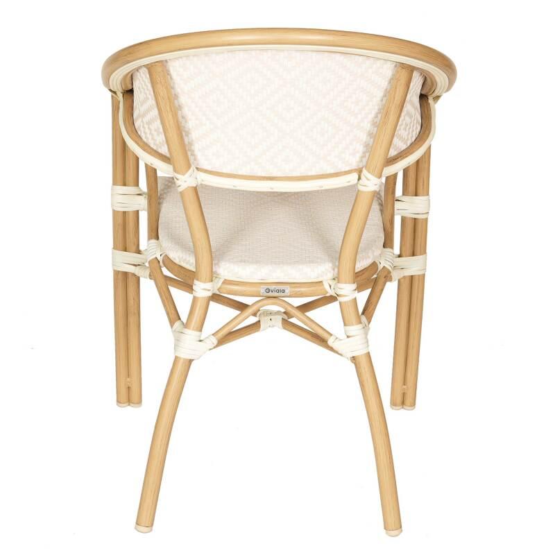 Gartenstuhl im Pariser Bistro-Stil aus Aluminium und synthetischem Rattan