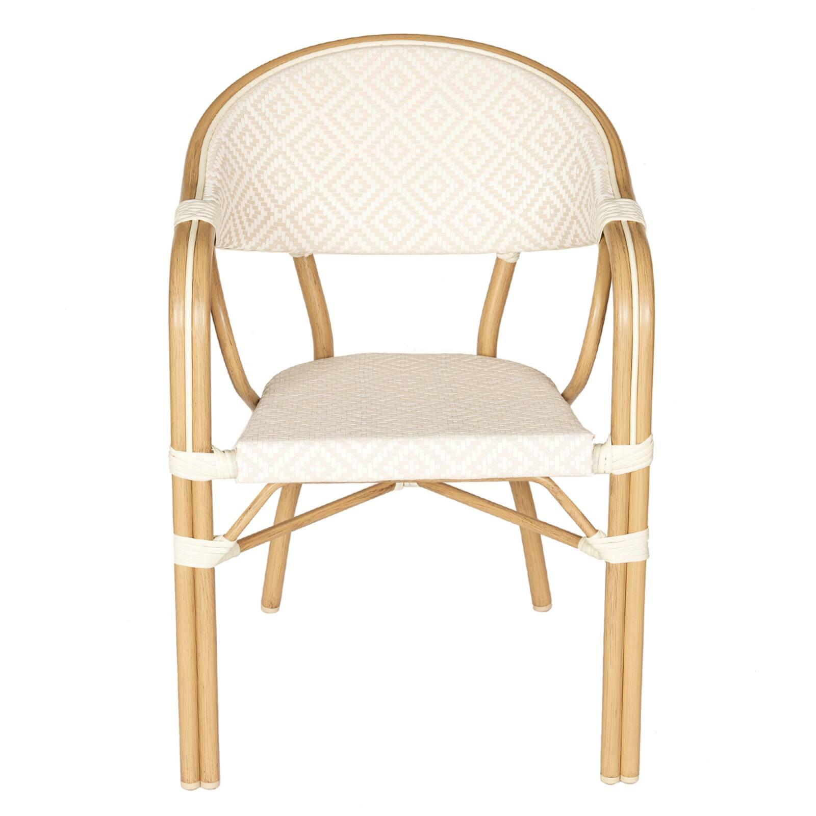 Gartenstuhl im Pariser Bistro-Stil aus Aluminium und synthetischem Rattan