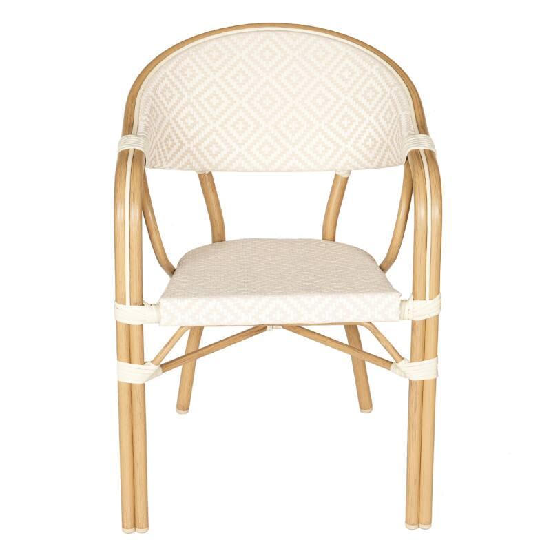 Gartenstuhl im Pariser Bistro-Stil aus Aluminium und synthetischem Rattan