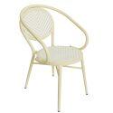 Gartenstuhl im Pariser Bistro-Stil aus Aluminium und synthetischem Rattan