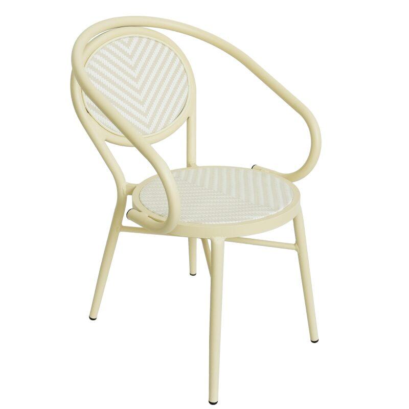 Gartenstuhl im Pariser Bistro-Stil aus Aluminium und synthetischem Rattan