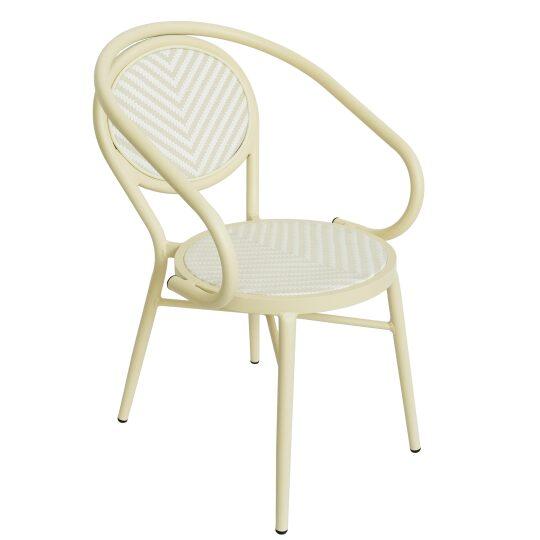 Gartenstuhl im Pariser Bistro-Stil aus Aluminium und synthetischem Rattan