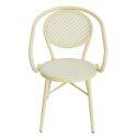 Gartenstuhl im Pariser Bistro-Stil aus Aluminium und synthetischem Rattan