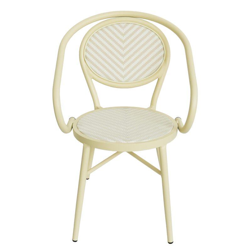 Gartenstuhl im Pariser Bistro-Stil aus Aluminium und synthetischem Rattan