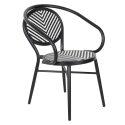 Gartenstuhl im Pariser Bistro-Stil aus Aluminium und synthetischem Rattan