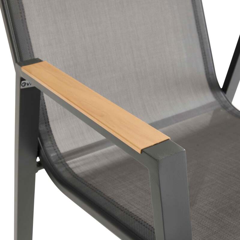 Gartenstuhl aus Aluminium und Textilene – 2er-Set