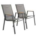 Gartenstuhl aus Aluminium und Textilene – 2er-Set