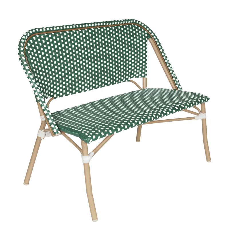 Gartenbank aus Aluminium und synthetischem Rattan 