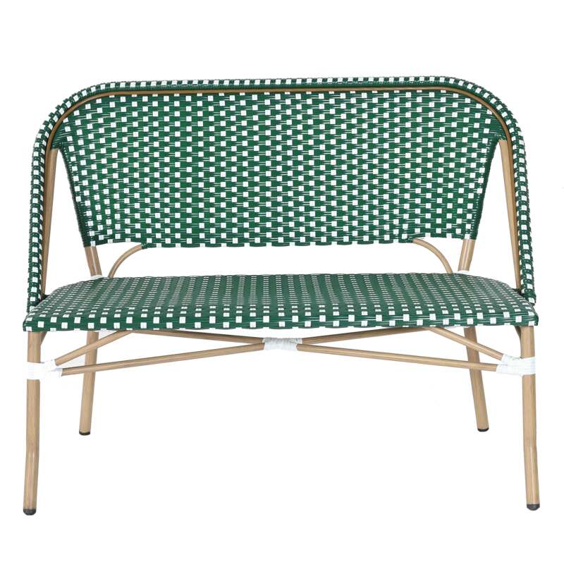 Gartenbank aus Aluminium und synthetischem Rattan 