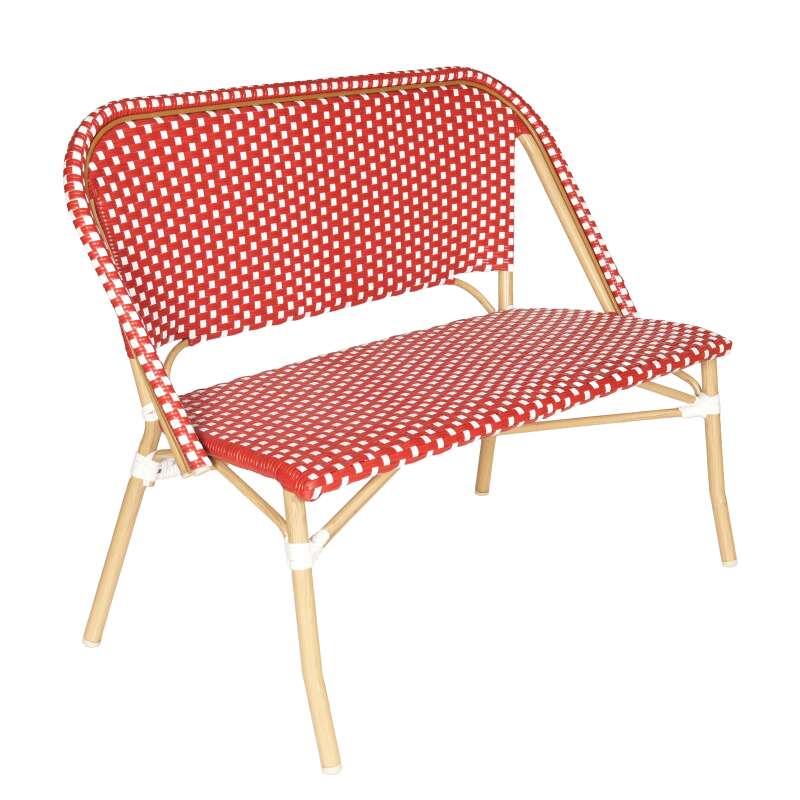 Gartenbank aus Aluminium und synthetischem Rattan 