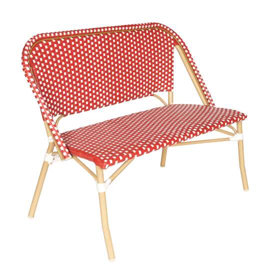 Gartenbank aus Aluminium und synthetischem Rattan