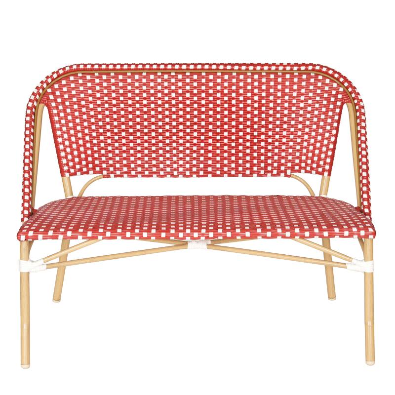 Gartenbank aus Aluminium und synthetischem Rattan 