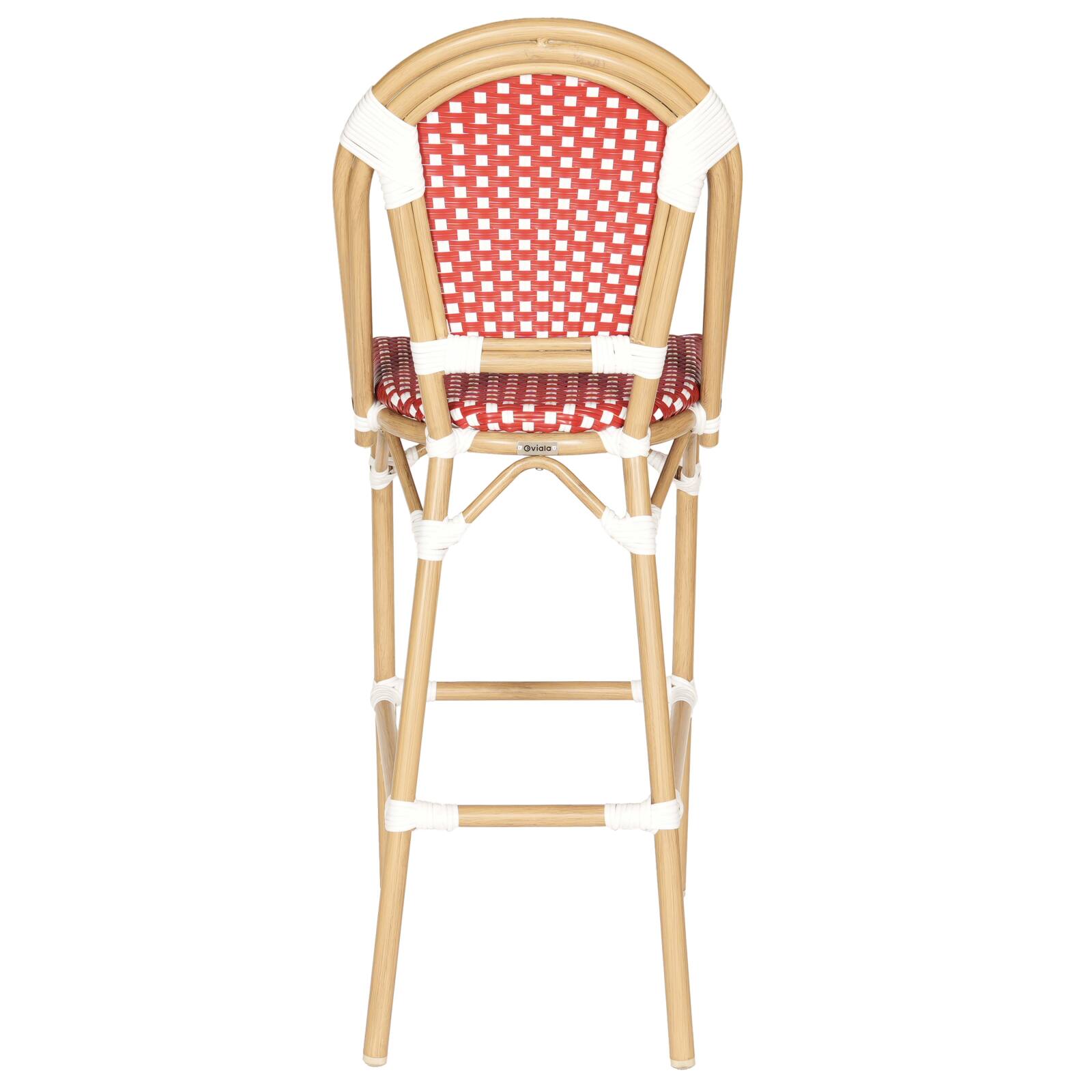 Garten-hochstuhl aus Aluminium und synthetischem Rattan  Garten-hochstuhl aus Aluminium und synthetischem Rattan