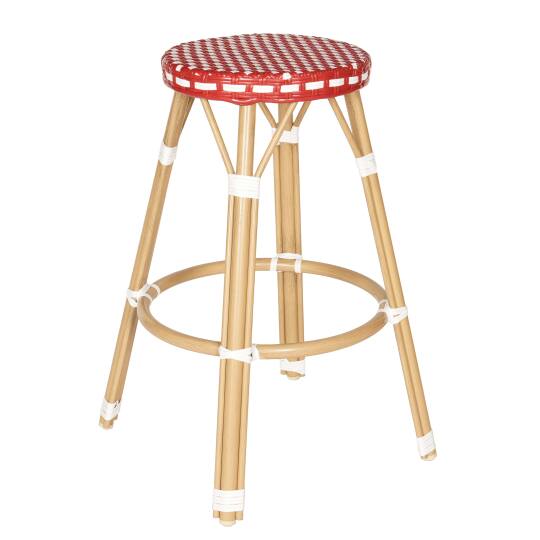 Schemel für die Bar aus aluminium und synthetischem Rattan