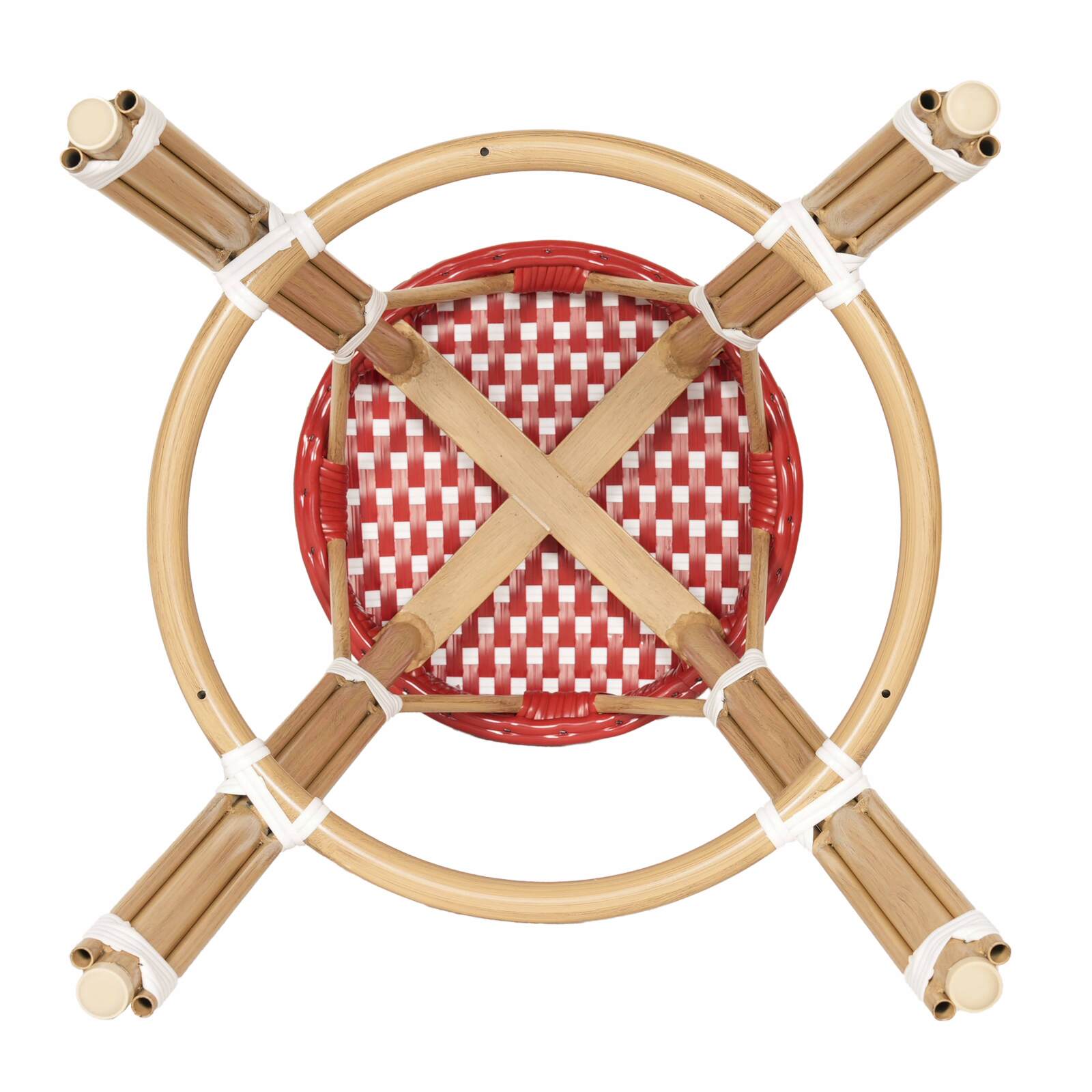 Schemel für die Bar aus aluminium und synthetischem Rattan 