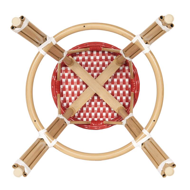 Schemel für die Bar aus aluminium und synthetischem Rattan 