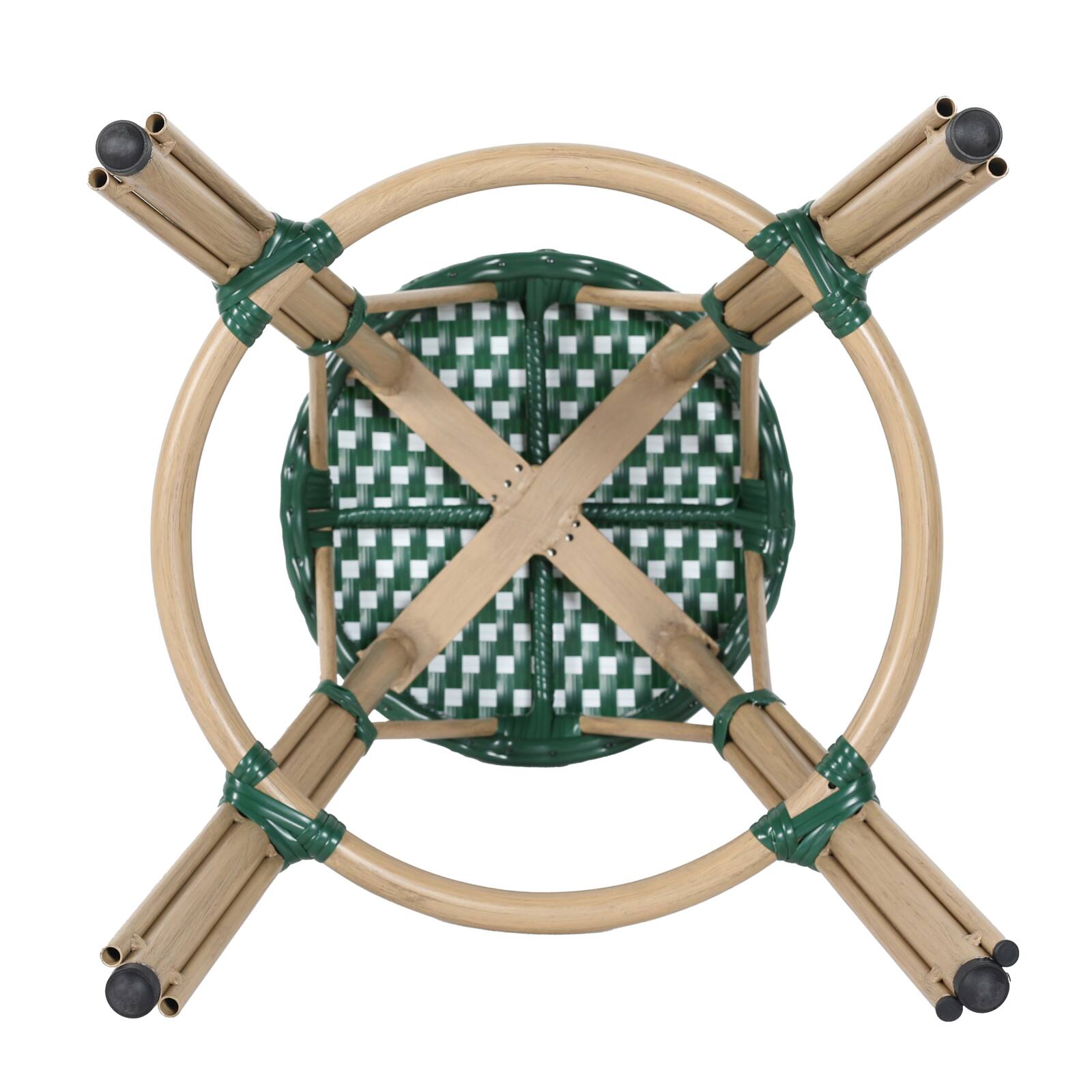 Schemel für die Bar aus aluminium und synthetischem Rattan 