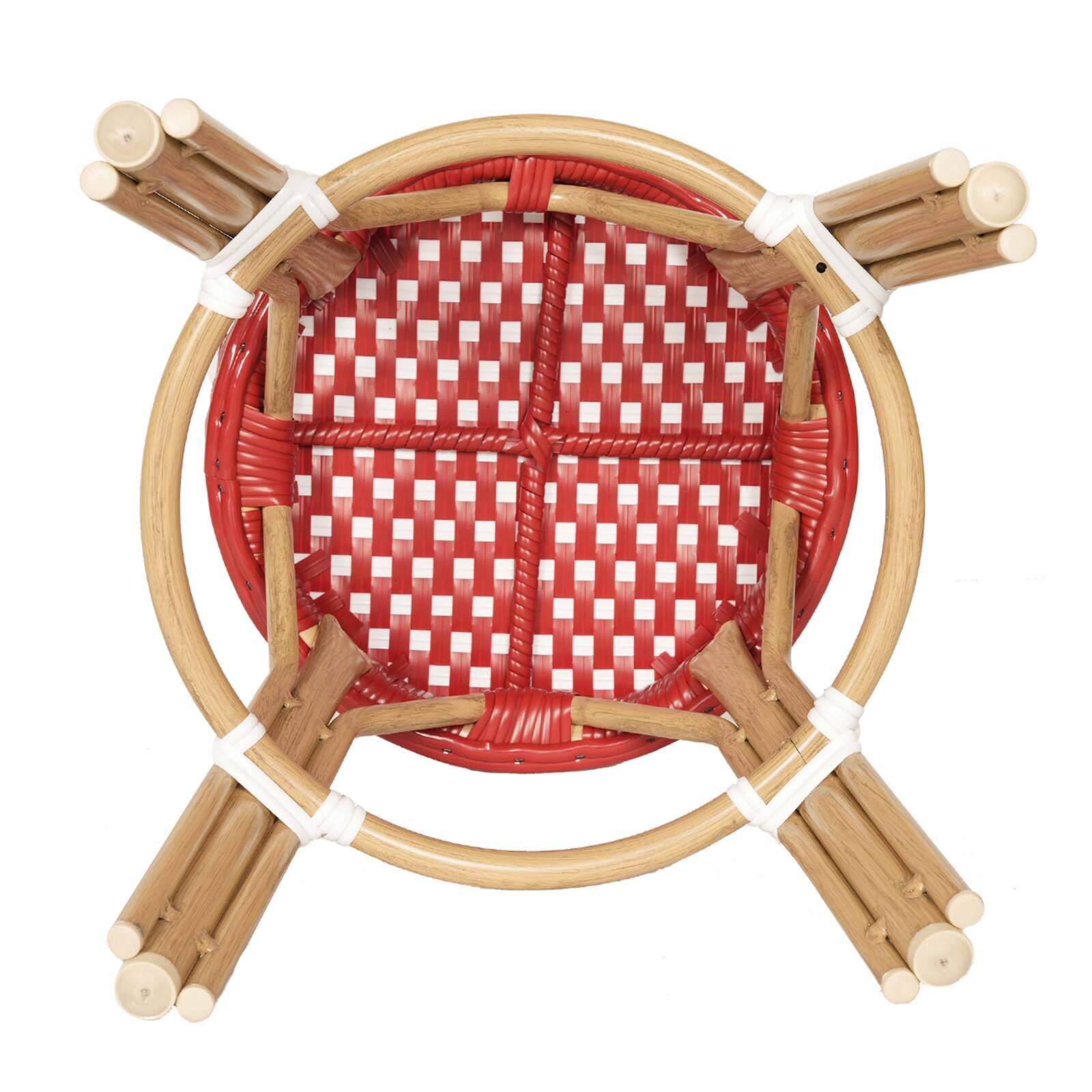 Niedriger Schemel aus aluminium und synthetischem Rattan 