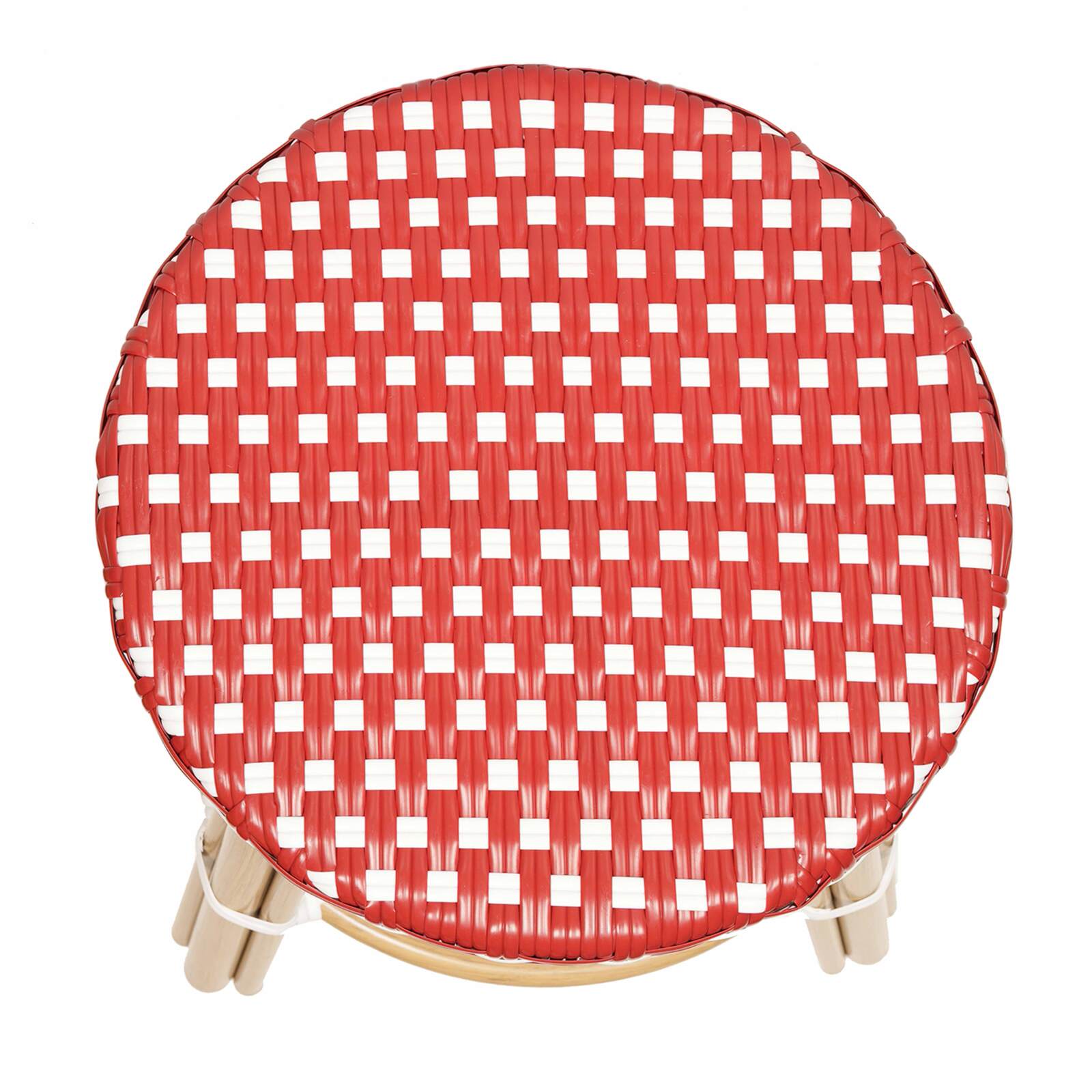 Niedriger Schemel aus aluminium und synthetischem Rattan 