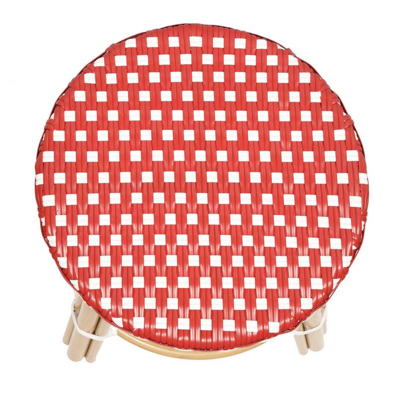 Niedriger Schemel aus aluminium und synthetischem Rattan  (2/4)