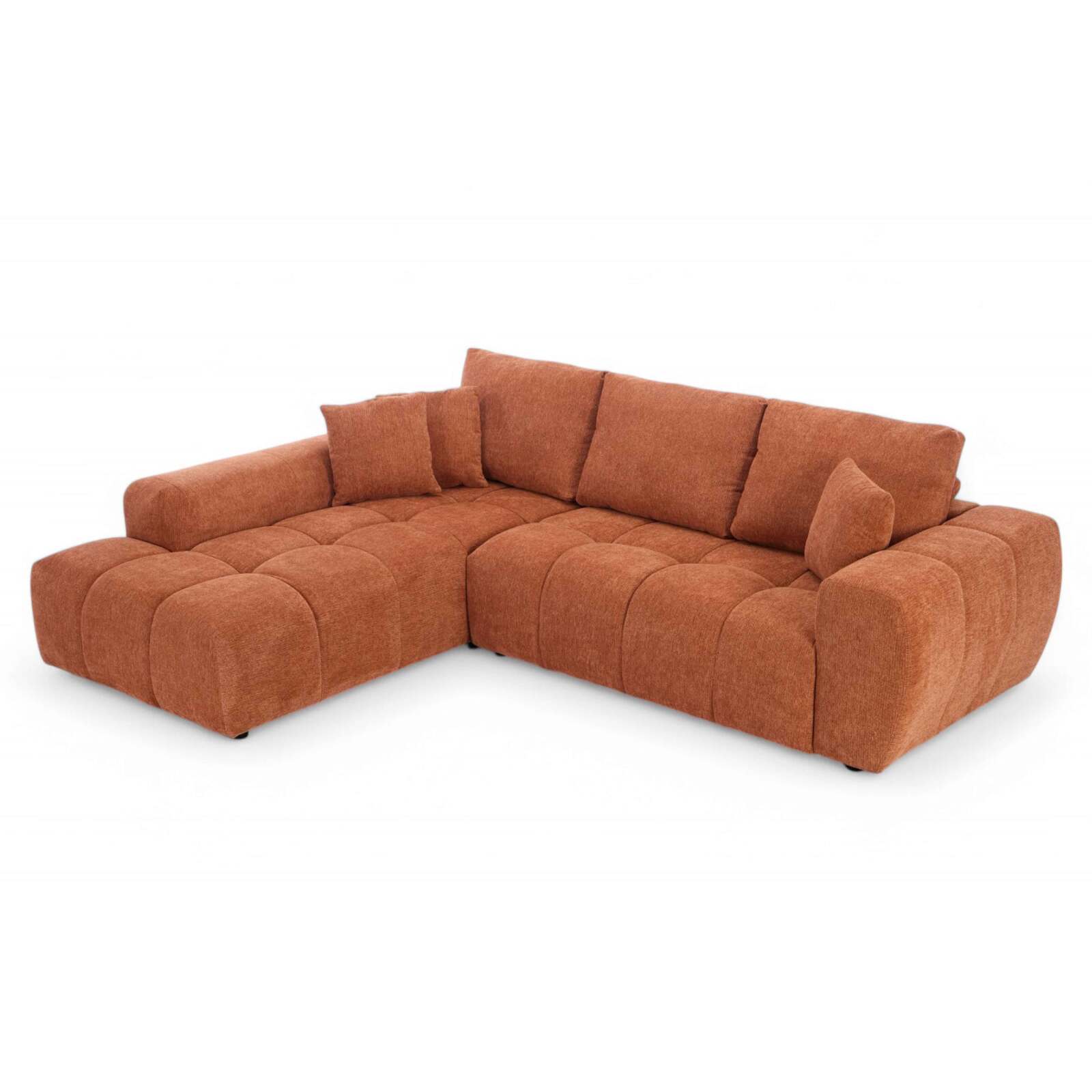 Ecksofa mit Chaiselongue links aus geripptem 3-Sitzer-Polyester