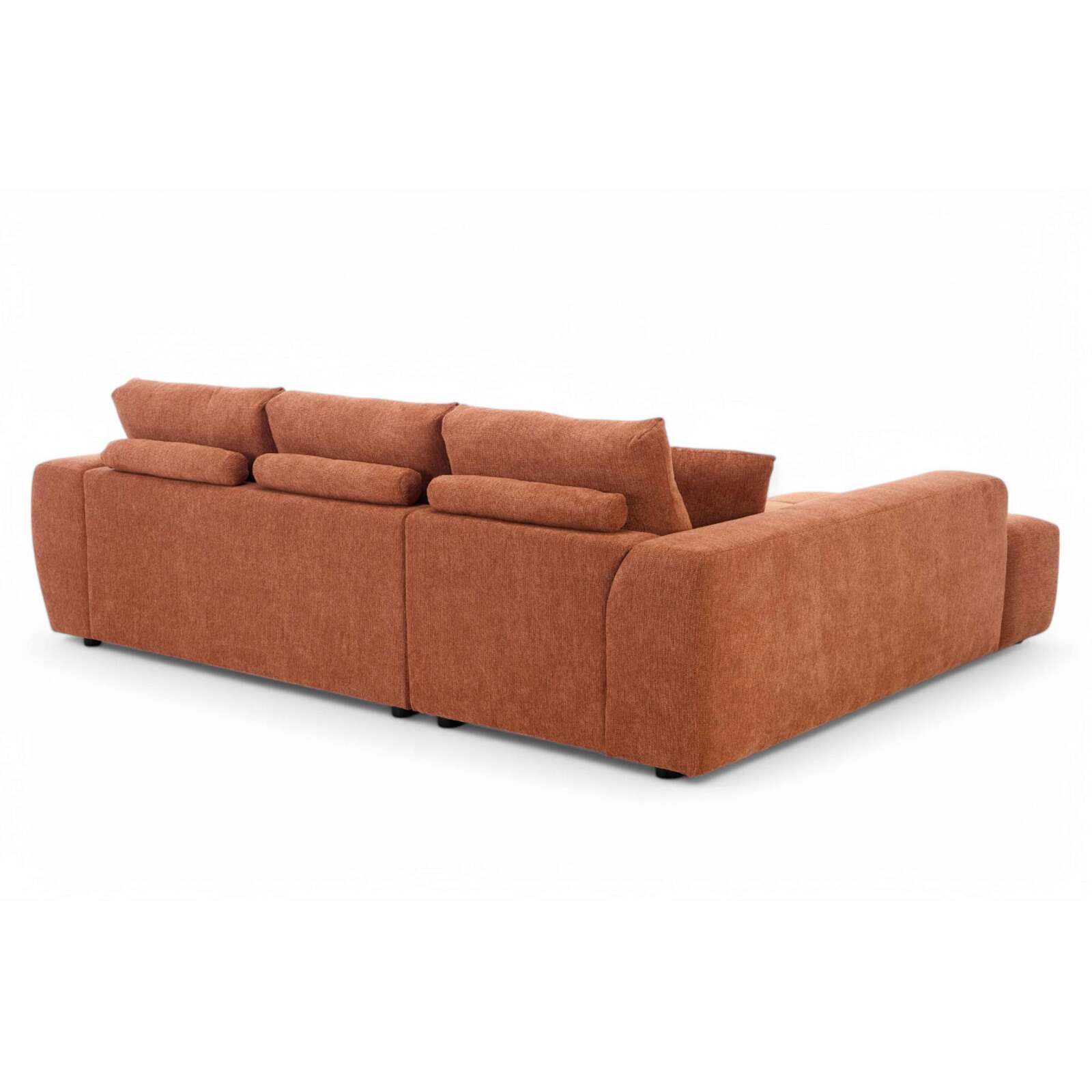 Ecksofa mit Chaiselongue links aus geripptem 3-Sitzer-Polyester