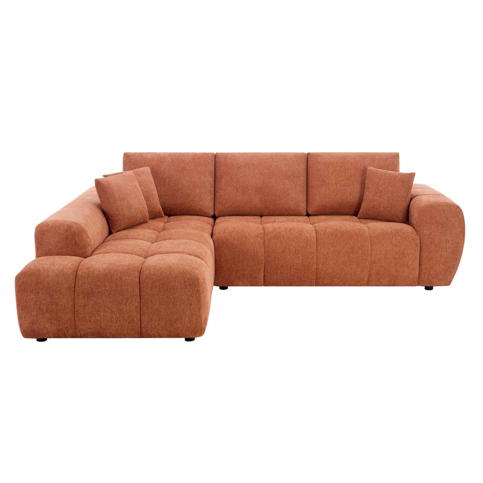 Ecksofa mit Chaiselongue links aus geripptem 3-Sitzer-Polyester