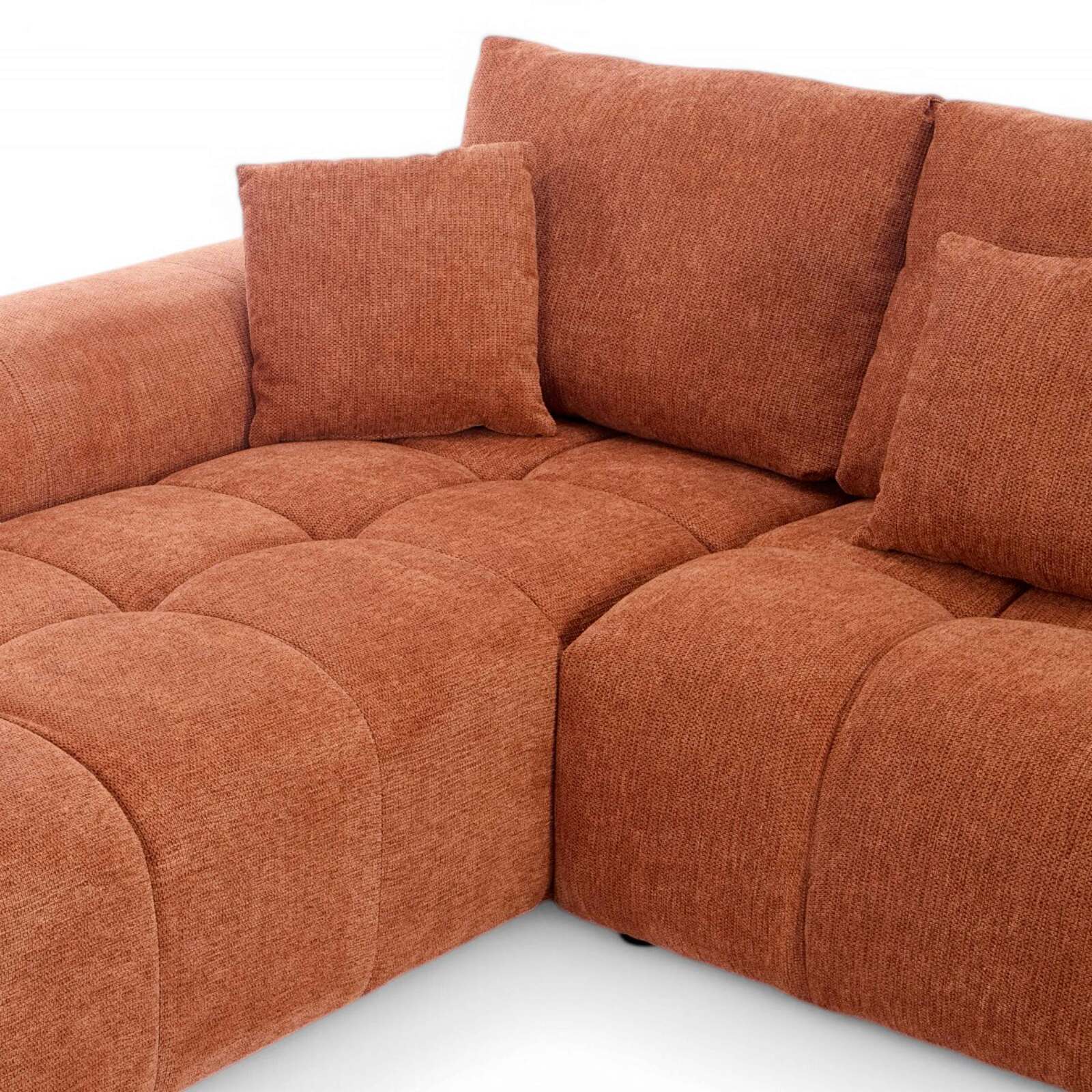 Ecksofa mit Chaiselongue links aus geripptem 3-Sitzer-Polyester