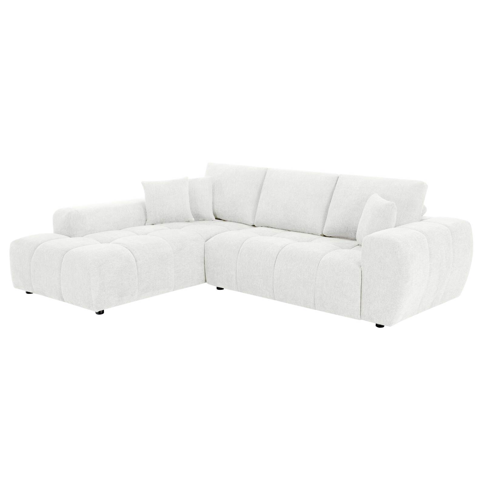 Ecksofa mit Chaiselongue links aus geripptem 3-Sitzer-Polyester