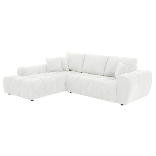 Ecksofa 3-Sitzer aus Stoff mit Chaiselongue links und Kissen | Oviala