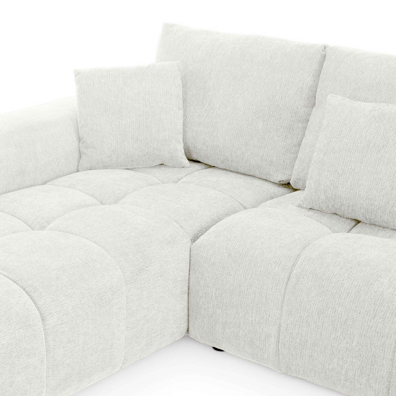 Ecksofa mit Chaiselongue links aus geripptem 3-Sitzer-Polyester
