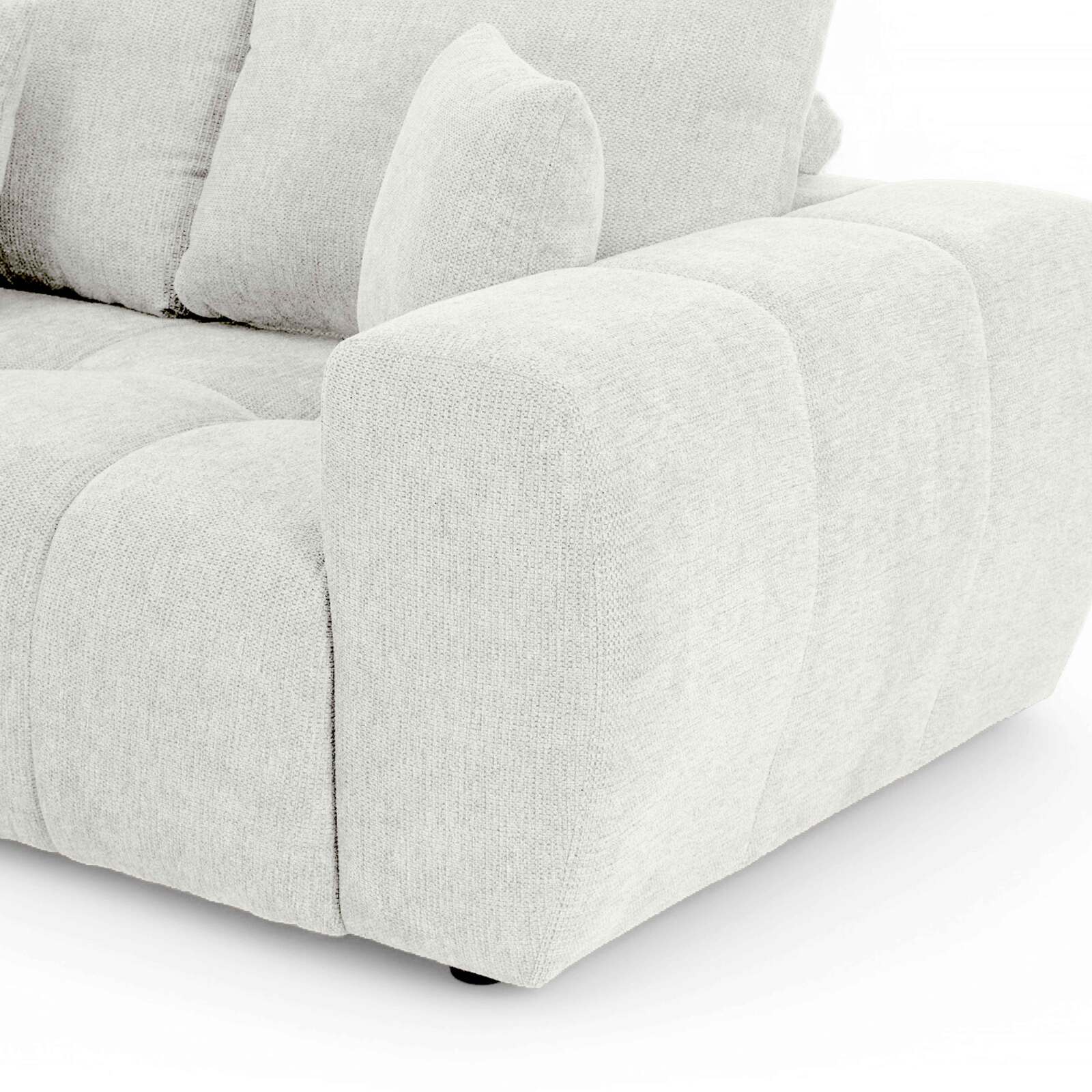 Ecksofa mit Chaiselongue links aus geripptem 3-Sitzer-Polyester