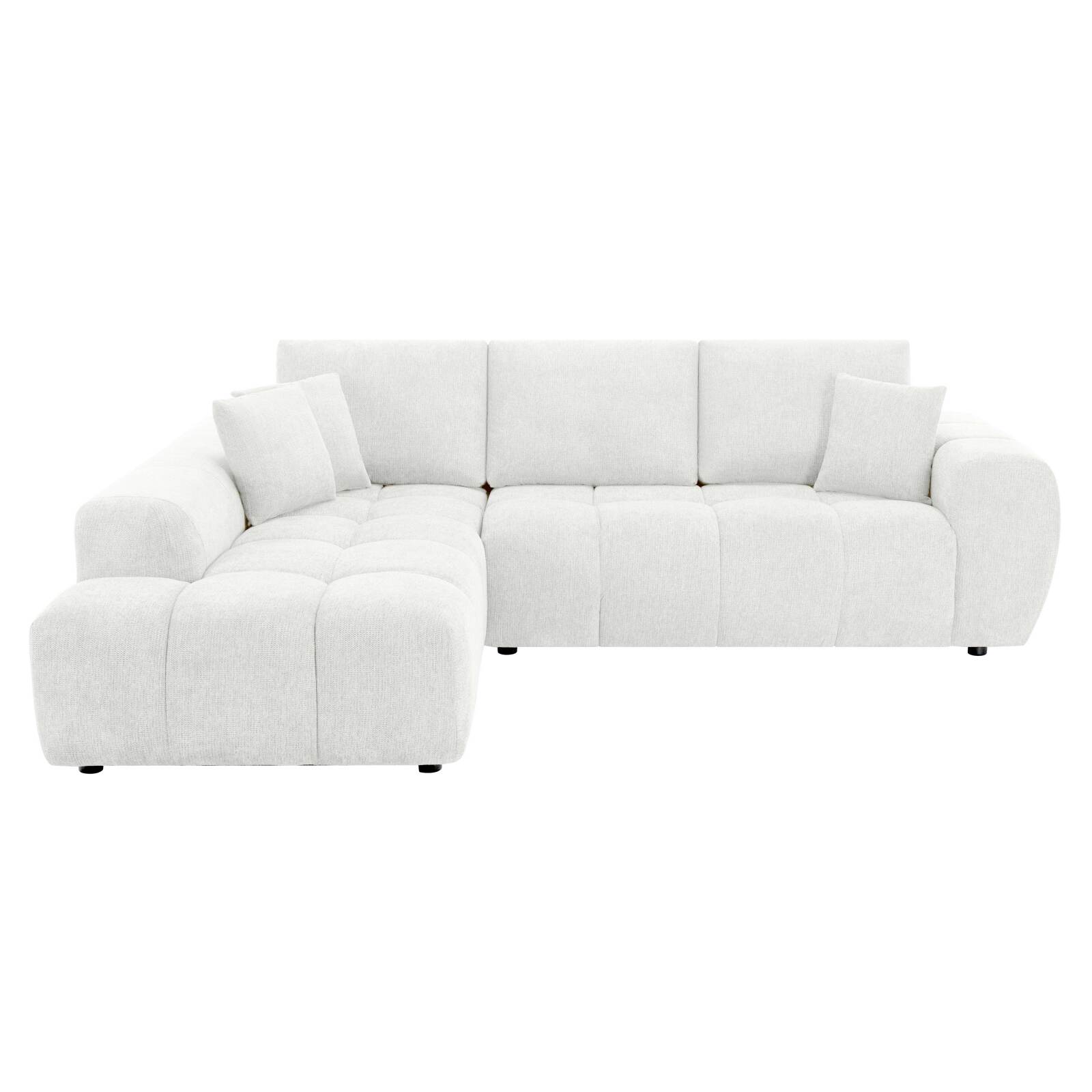 Ecksofa mit Chaiselongue links aus geripptem 3-Sitzer-Polyester