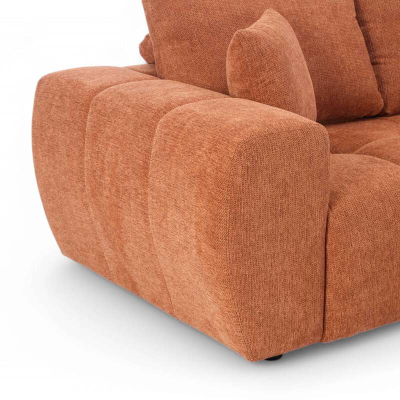 Ecksofa mit gerader Chaiselongue aus geripptem 3-Sitzer-Polyester