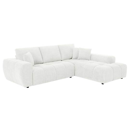 Ecksofa 3-Sitzer aus Stoff mit Chaiselongue rechts und Kissen | Oviala