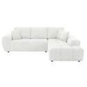 Ecksofa mit gerader Chaiselongue aus geripptem 3-Sitzer-Polyester